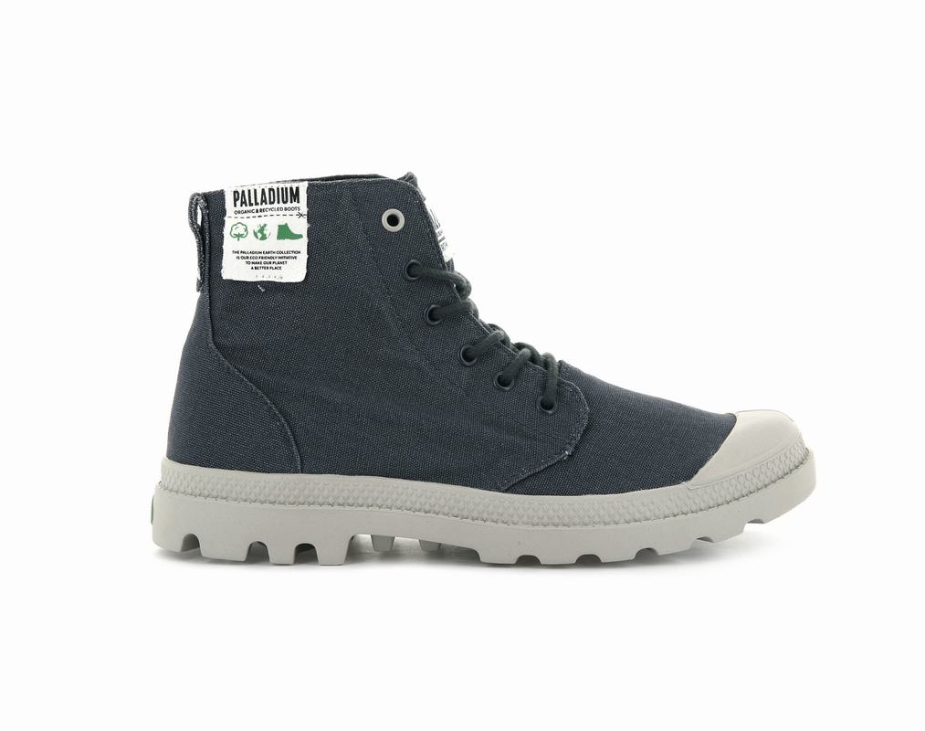 Palladium Pampa Hi Organic Mens Boots Dark Navy Australia [TVJHKI-570]